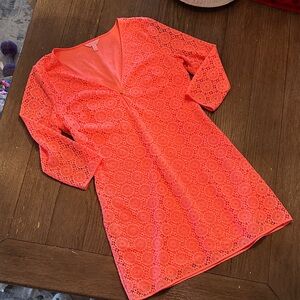 Lilly Pulitzer Lamora Coral Lace Dress